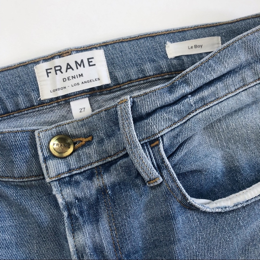 Frame Le Boy High Rise Ripped Jeans - Picture 7 of 8